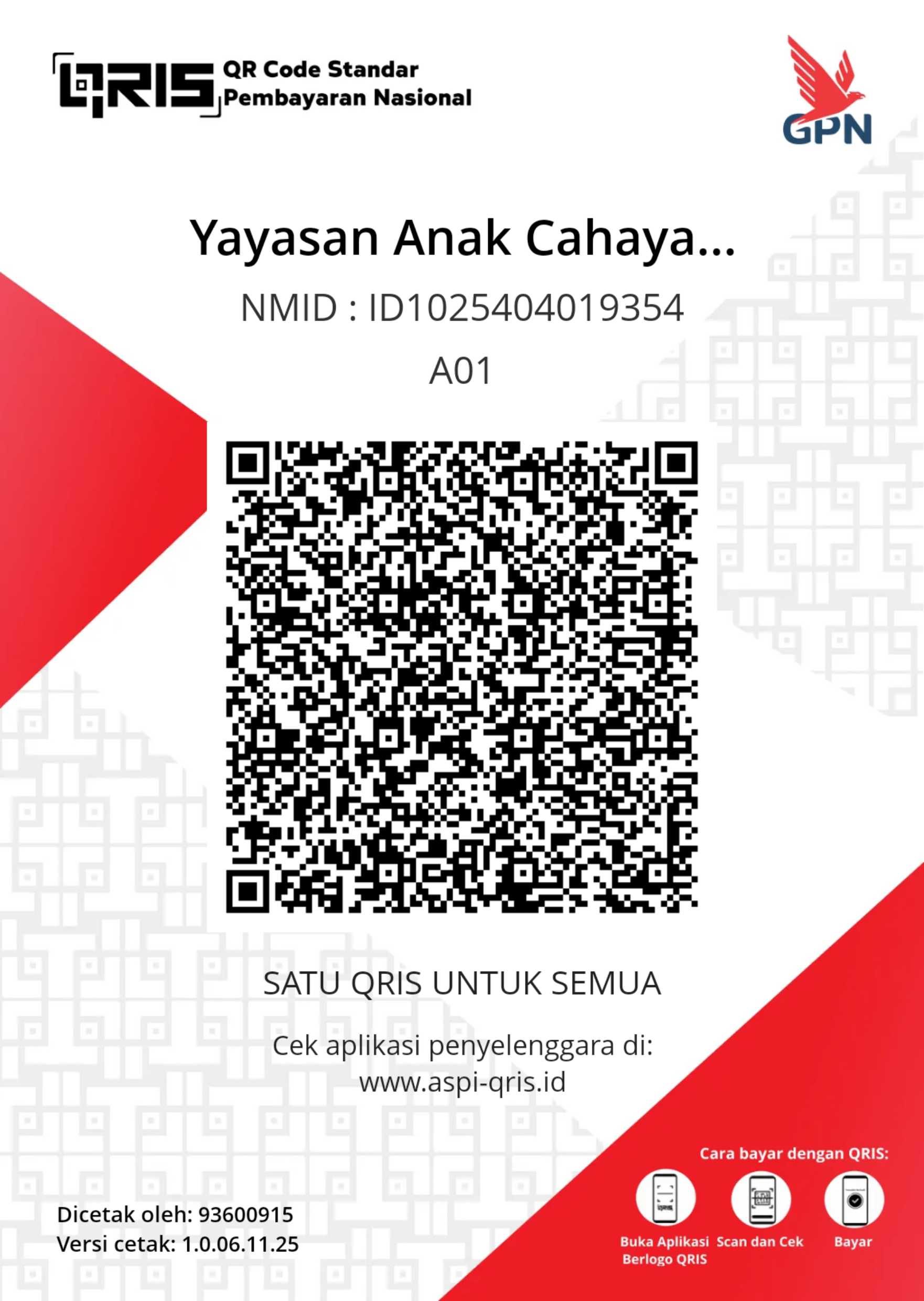 Qris Yayasan Anak Cahaya Kasih